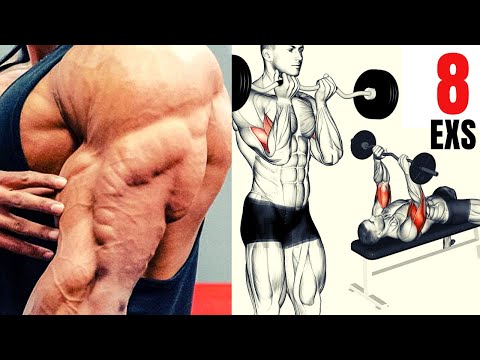 8 BICEPS & TRICEPS  SUPER-SET  WITH EZ BARBELL / Musculation triceps et biceps en superset